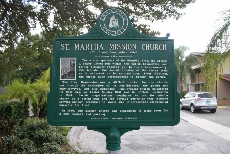 St. Martha Mission Church Marker Reverse. Click for full size. St. Martha Mission Church Marker Reverse image. Click for full size.