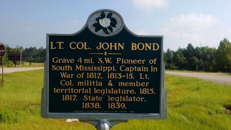 Lt. Col. John Bond Marker. Click for full size. Lt. Col. John Bond Marker image. Click for full size.
