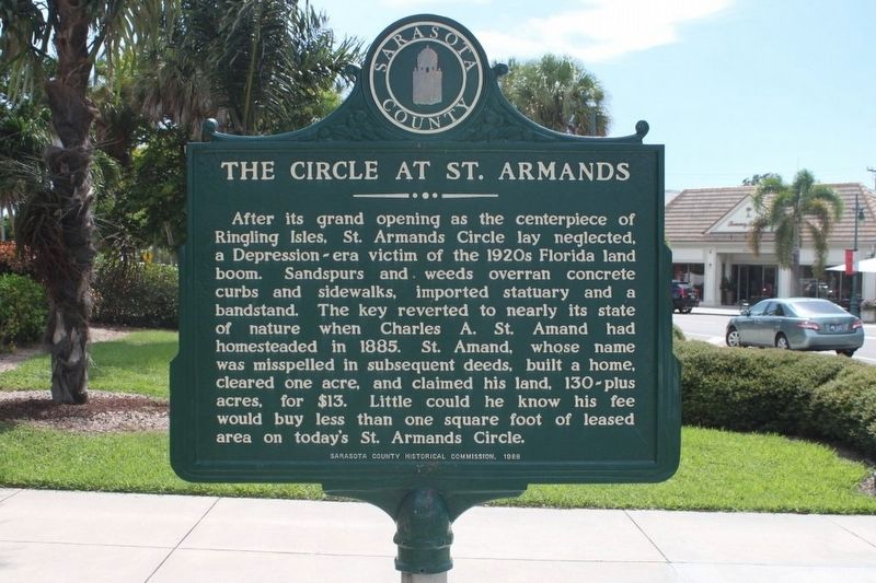 The Circle at St. Armands Marker Reverse image. Click for full size.