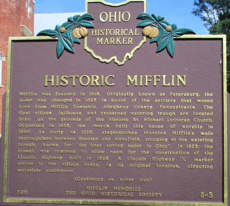 Historic Mifflin Marker image. Click for full size.