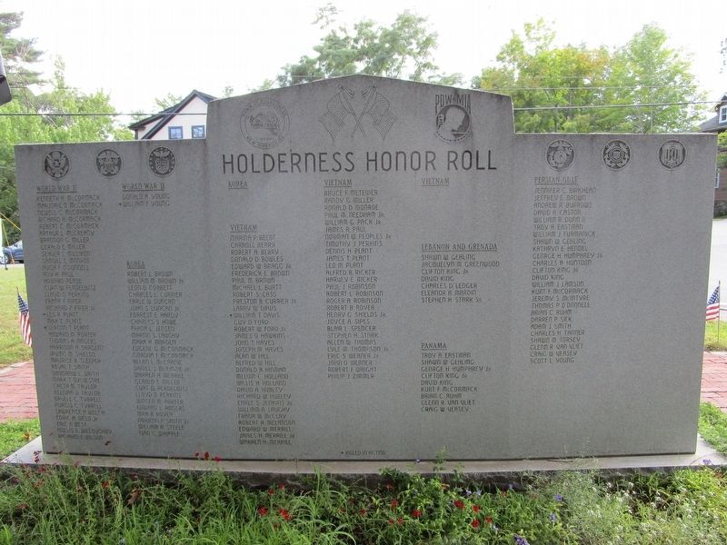 Holderness Veterans Memorial. Click for full size. Holderness Veterans Memorial image. Click for full size.