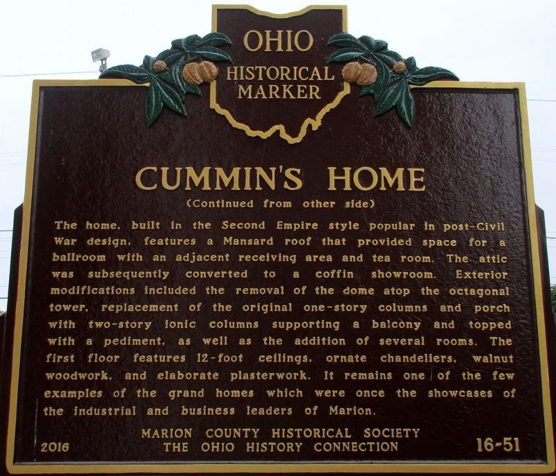 Cummin's Home Marker Reverse image. Click for full size.