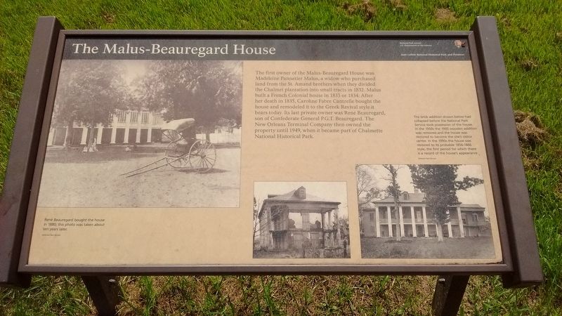 The Malus-Beauregard House Marker. Click for full size. The Malus-Beauregard House Marker image. Click for full size.