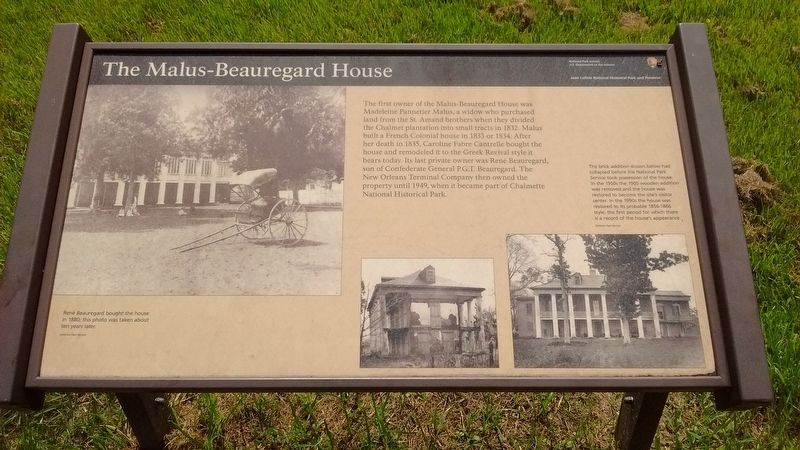 The Malus-Beauregard House Marker image. Click for full size.