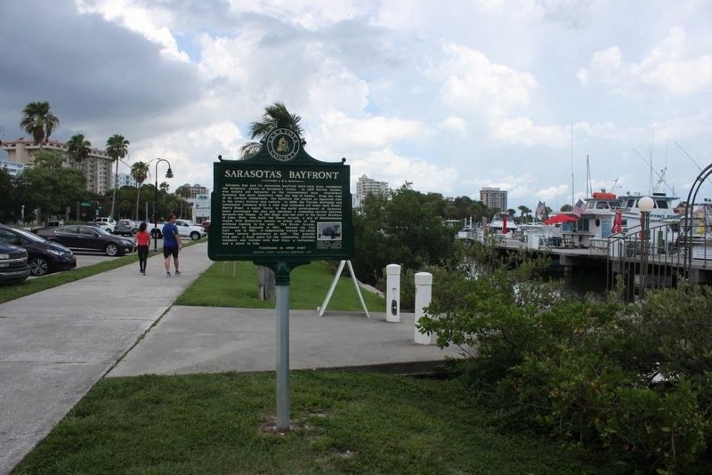Sarasota's Bayfront Marker and surrounding area looking south image. Click for full size.