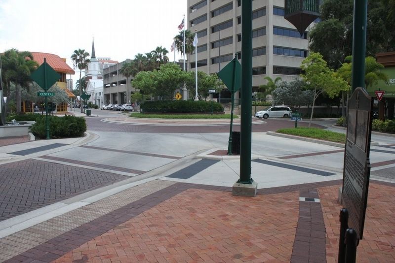 City of Sarasota Marker looking south down Main Street image. Click for full size.