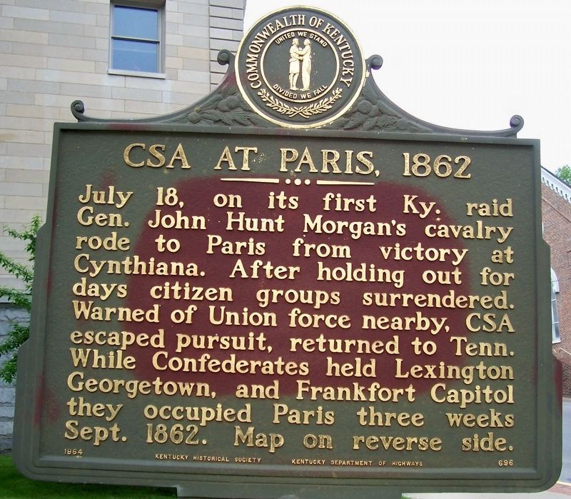 CSA at Paris, 1862 Marker. Click for full size. CSA at Paris, 1862 Marker image. Click for full size.