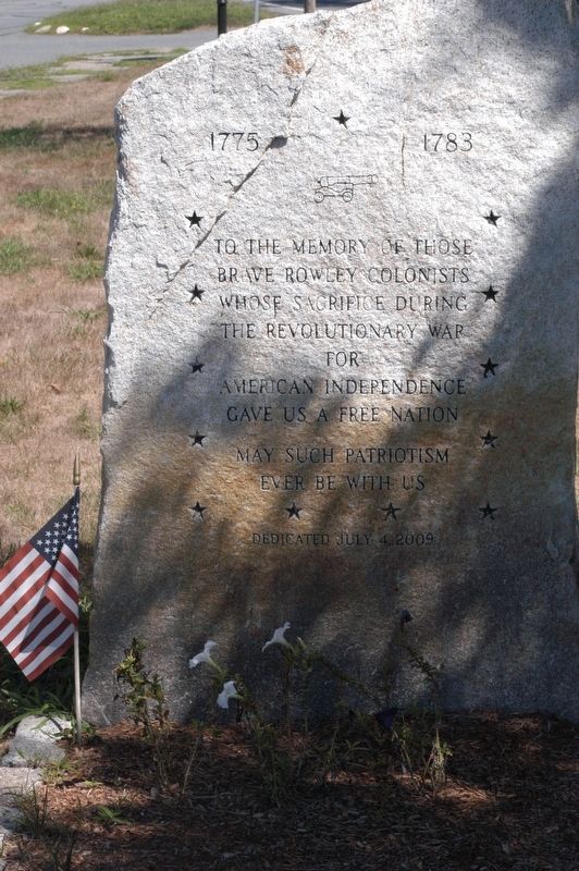 Rowley Massachusetts Revolutionary War Memorial Marker image. Click for full size.