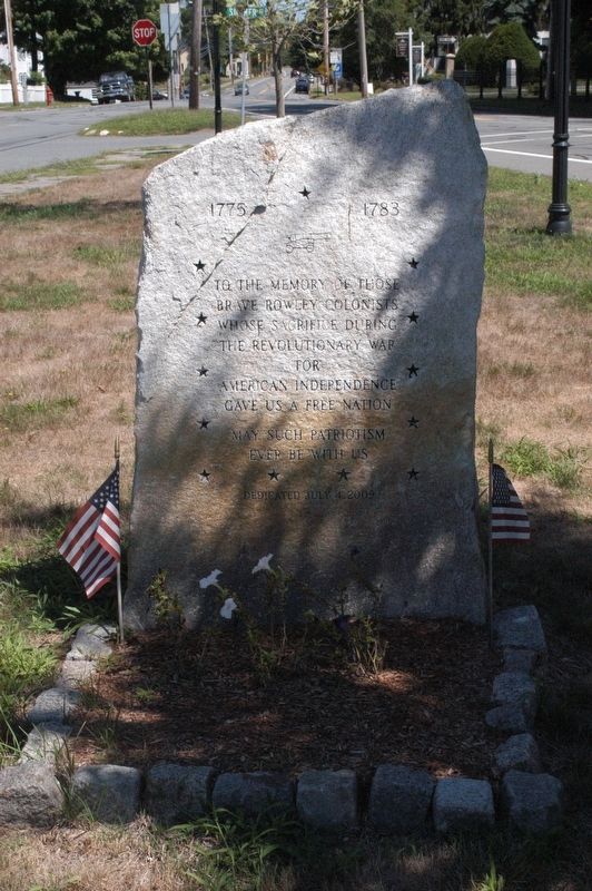 Rowley Massachusetts Revolutionary War Memorial Marker image. Click for full size.