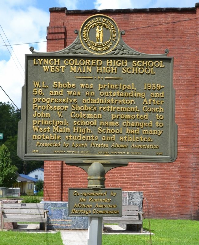 Lynch Colored High School - West Main High School Marker image. Click for full size.