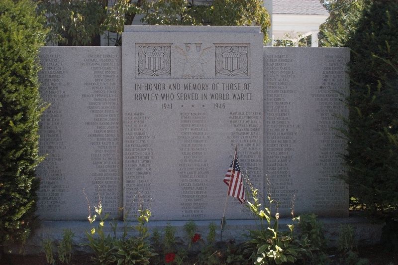 Rowley Massachusetts World War II Honor Roll Marker image. Click for full size.