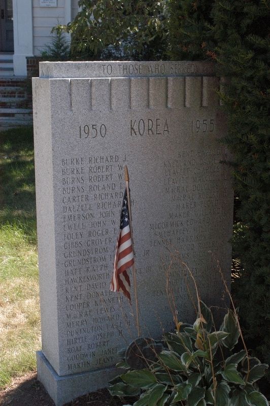Rowley Massachusetts Korean War Honor Roll Memorial Marker image. Click for full size.