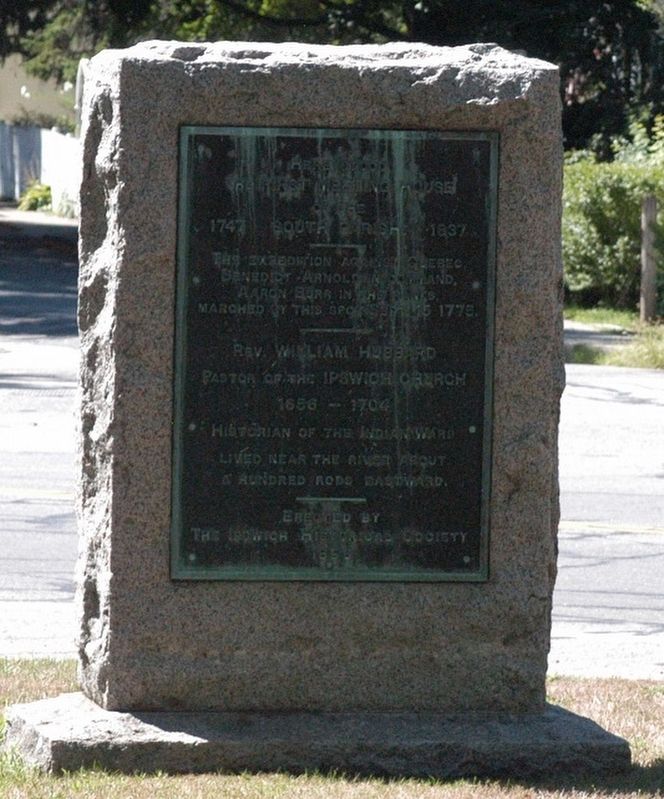 Ipswich Massachusetts Village Green Memorial Marker. Click for full size. Ipswich Massachusetts Village Green Memorial Marker image. Click for full size.