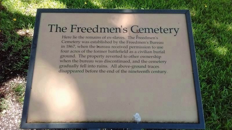 The Freedmen's Cemetery Marker image. Click for full size.