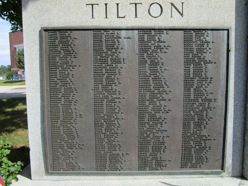 Tilton WWII Names. Click for full size. Tilton WWII Names image. Click for full size.