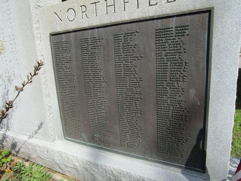 Northfield WWII Names image. Click for full size.