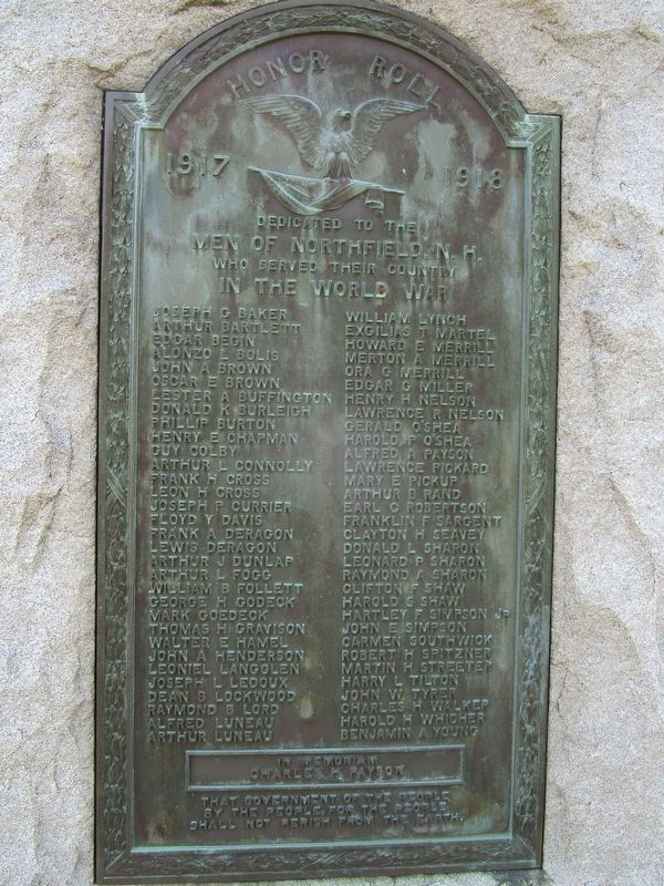 Northfield WWI Memorial image. Click for full size.
