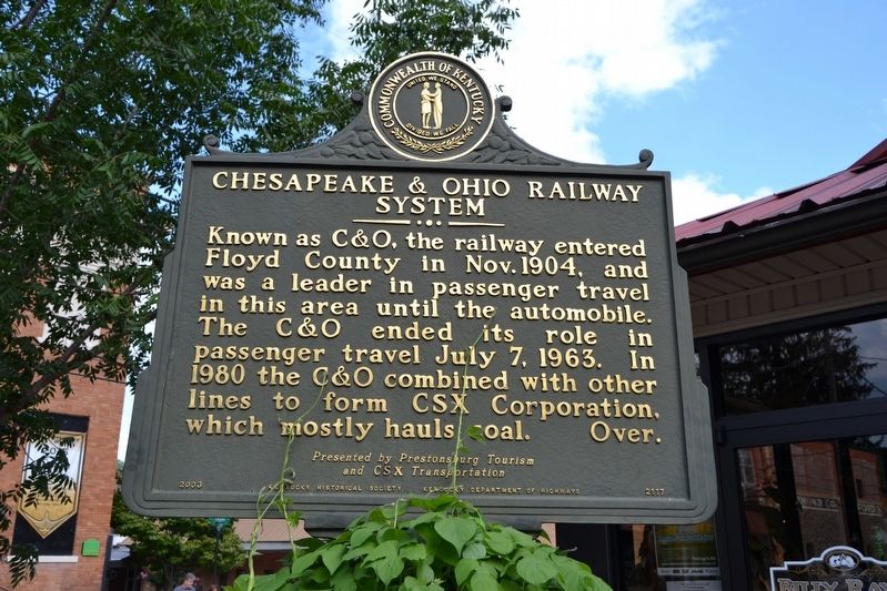 Prestonsburg Toll Bridge / Chesapeake & Ohio Railway System Marker image. Click for full size.
