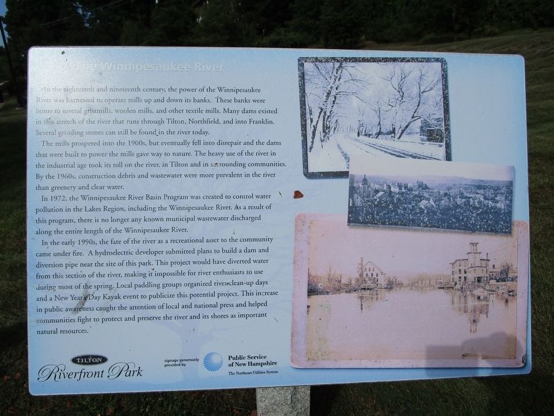 The Winnipesaukee River Marker. Click for full size. The Winnipesaukee River Marker image. Click for full size.