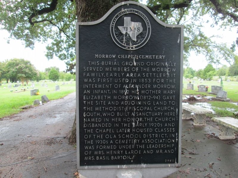 Morrow Chapel Cemetery Marker. Click for full size. Morrow Chapel Cemetery Marker image. Click for full size.