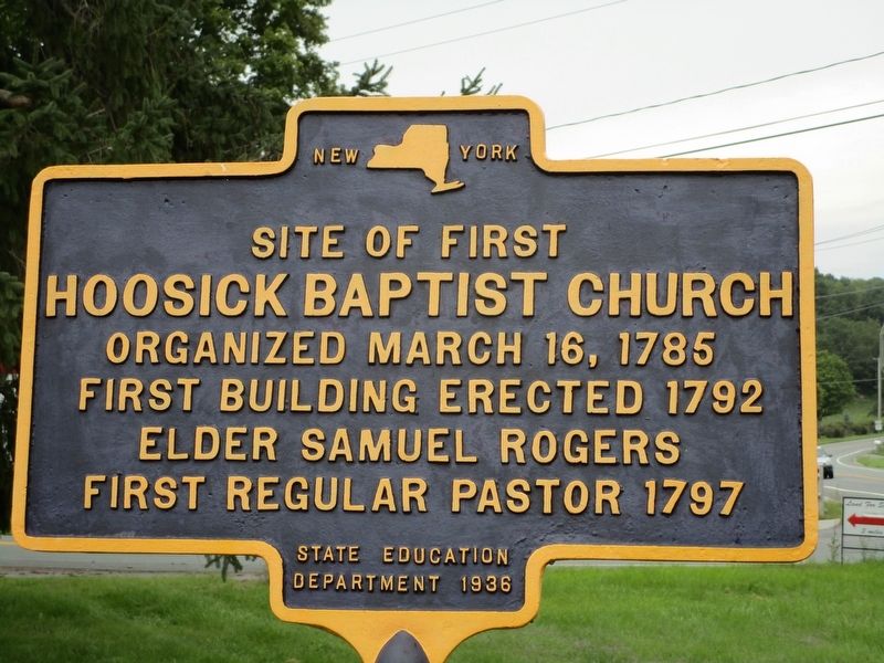 Site of First Hoosic Baptist Church Marker. Click for full size. Site of First Hoosic Baptist Church Marker image. Click for full size.