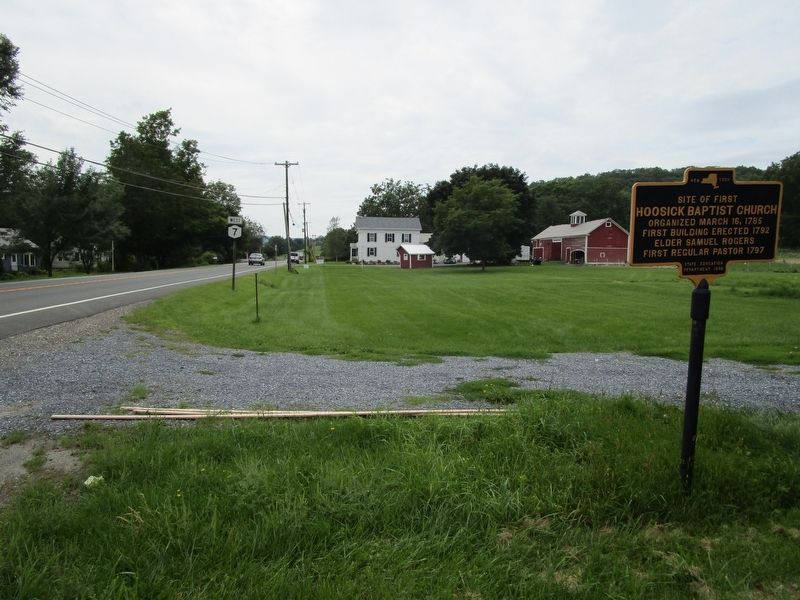 Site of First Hoosic Baptist Church Marker. Click for full size. Site of First Hoosic Baptist Church Marker image. Click for full size.