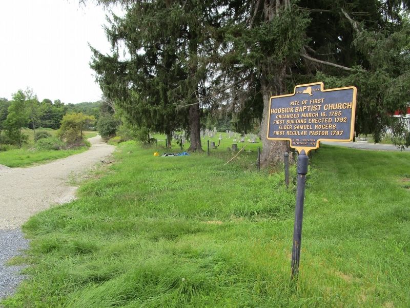 Site of First Hoosic Baptist Church & Marker. Click for full size. Site of First Hoosic Baptist Church & Marker image. Click for full size.