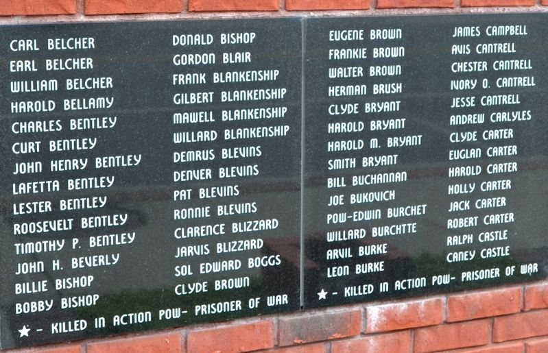 Names of World War II Veterans - Panels 3 and 4 image. Click for full size.