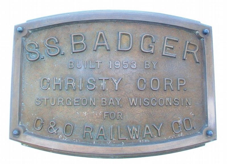 <i>S.S. Badger</i> Builder's Plate image. Click for full size.