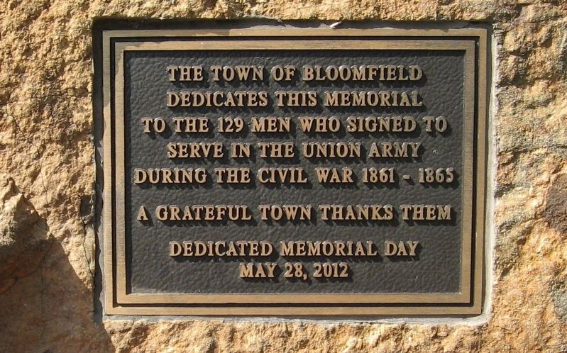 Bloomfield Civil War Memorial. Click for full size. Bloomfield Civil War Memorial image. Click for full size.