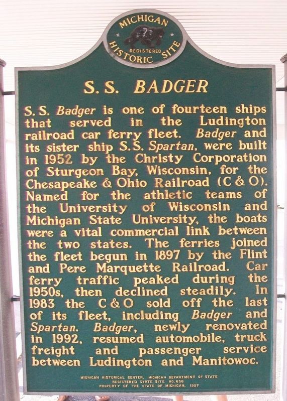 S.S. <i>Badger</i> Marker image. Click for full size.