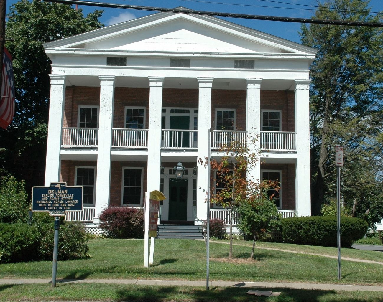 Delmar Marker and the Former Adams House Hotel image. Click for full size.