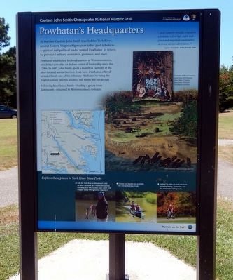 Powhatan’s Headquarters Marker-Panel 1 image. Click for full size.