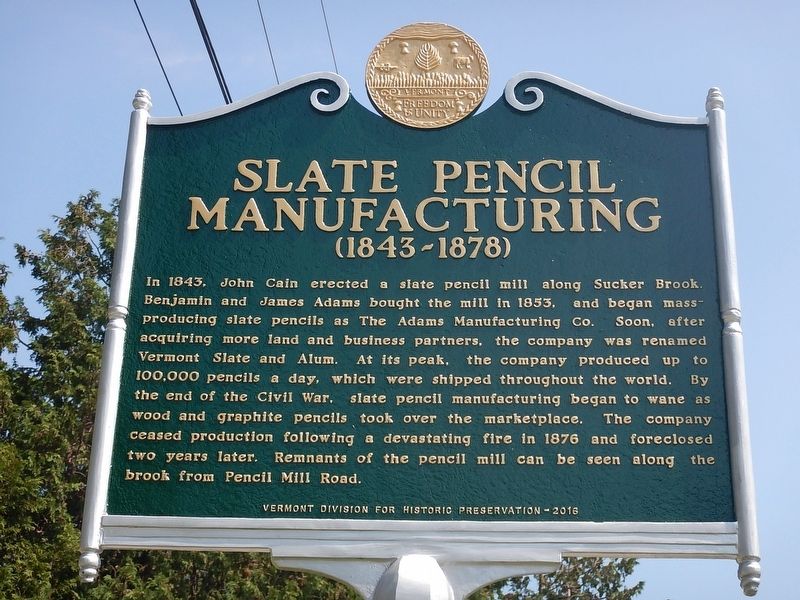 Slate Pencil Manufacturing Marker image. Click for full size.