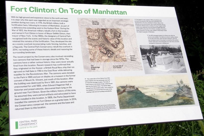 Fort Clinton: On Top of Manhattan Marker image. Click for full size.