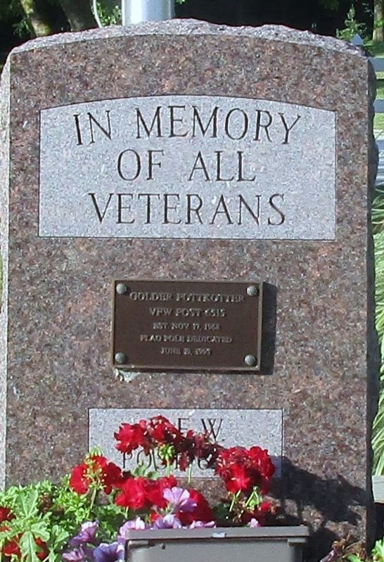 Golder Pottkotter Post Veterans Memorial Marker. Click for full size. Golder Pottkotter Post Veterans Memorial Marker image. Click for full size.