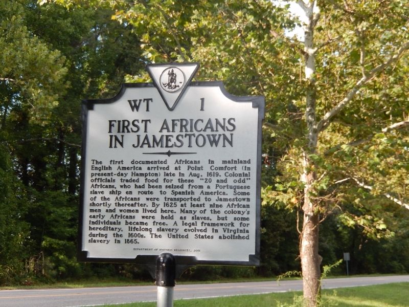 First Africans In Jamestown Marker image. Click for full size.