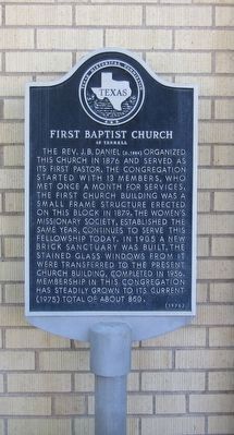 First Baptist Church Marker. Click for full size. First Baptist Church Marker image. Click for full size.
