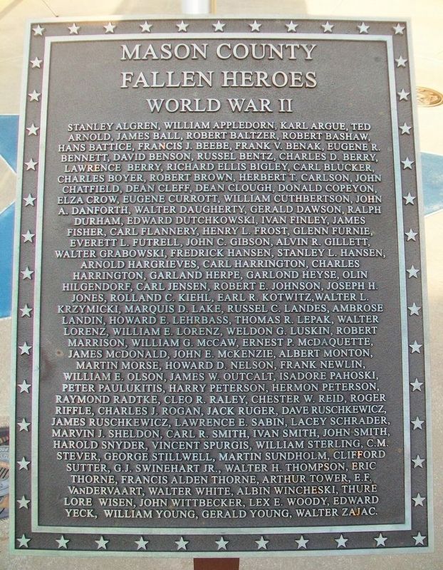 Mason County Veterans Memorial Roll of Honored Dead image. Click for full size.