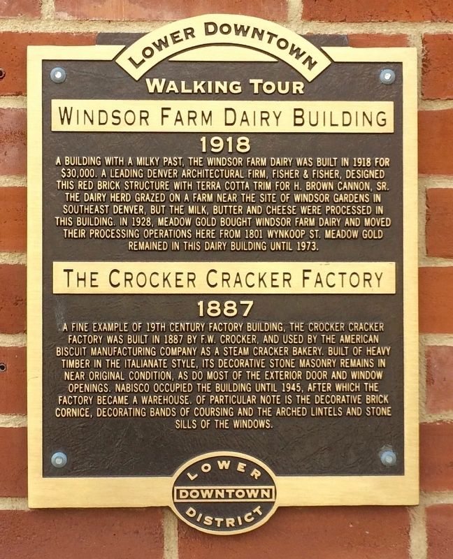 Windsor Farm Dairy Building / The Crocker Cracker Factory Marker image. Click for full size.