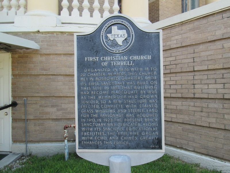 First Christian Church of Terrell Marker image. Click for full size.