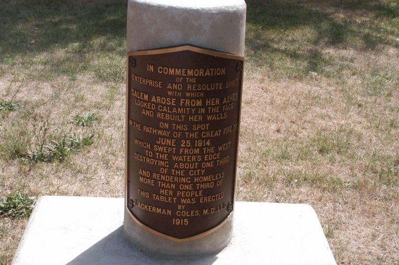 Great Salem Fire Centennial Marker. Click for full size. Great Salem Fire Centennial Marker image. Click for full size.