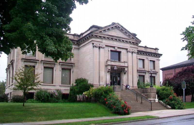 Manistee City Library and Marker. Click for full size. Manistee City Library and Marker image. Click for full size.