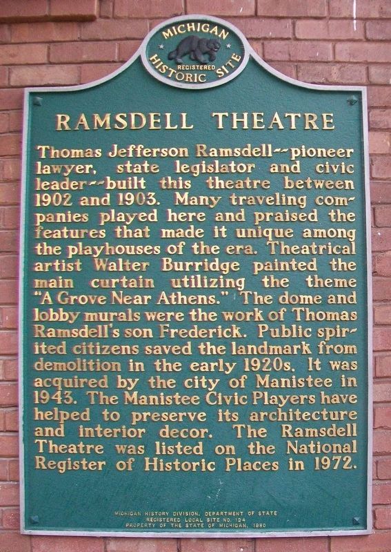 Ramsdell Theatre Marker image. Click for full size.