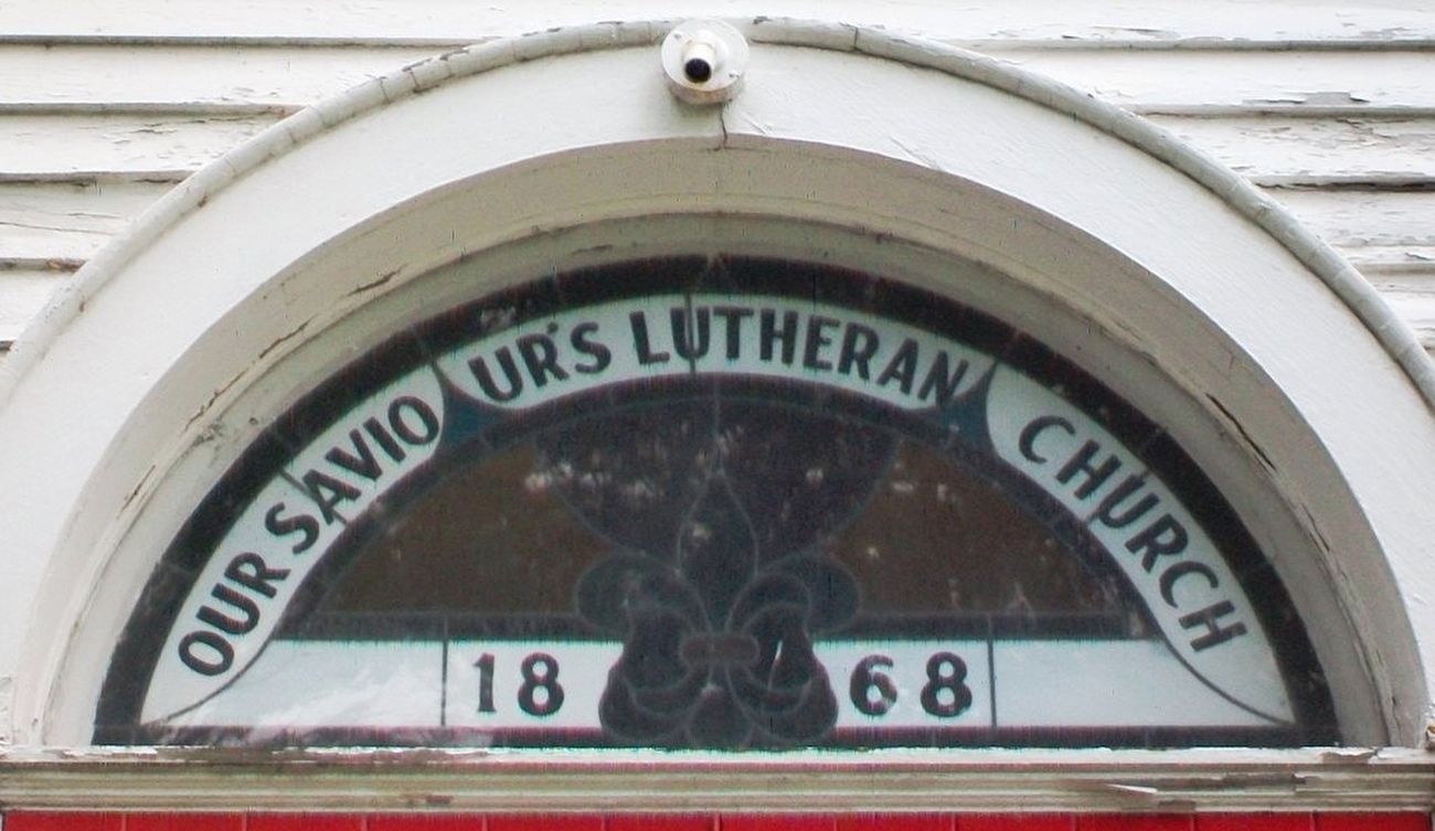 Our Saviour's Lutheran Church Entrance Transom Window image. Click for full size.