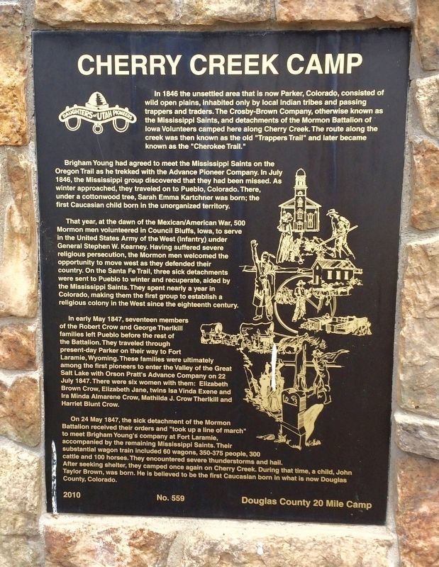 Cherry Creek Camp Marker image. Click for full size.