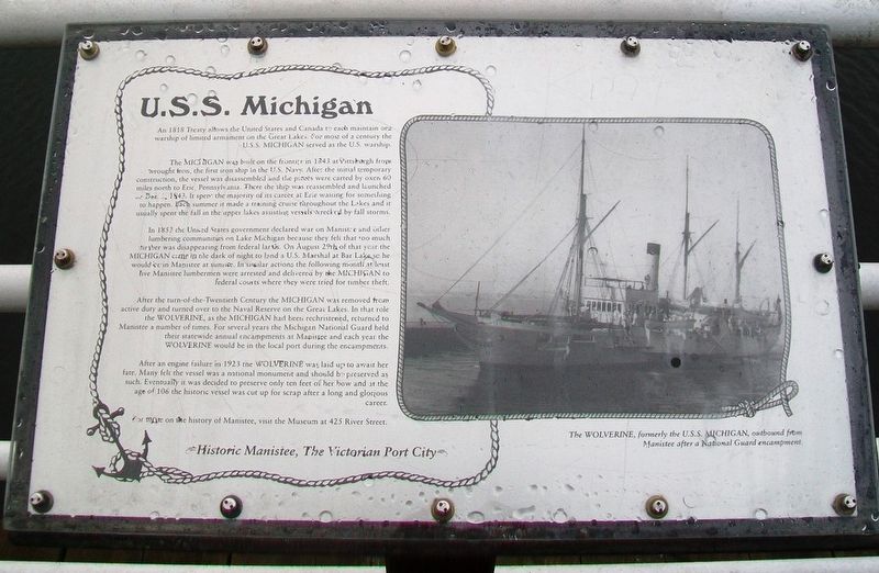 U.S.S. Michigan Marker. Click for full size. U.S.S. Michigan Marker image. Click for full size.
