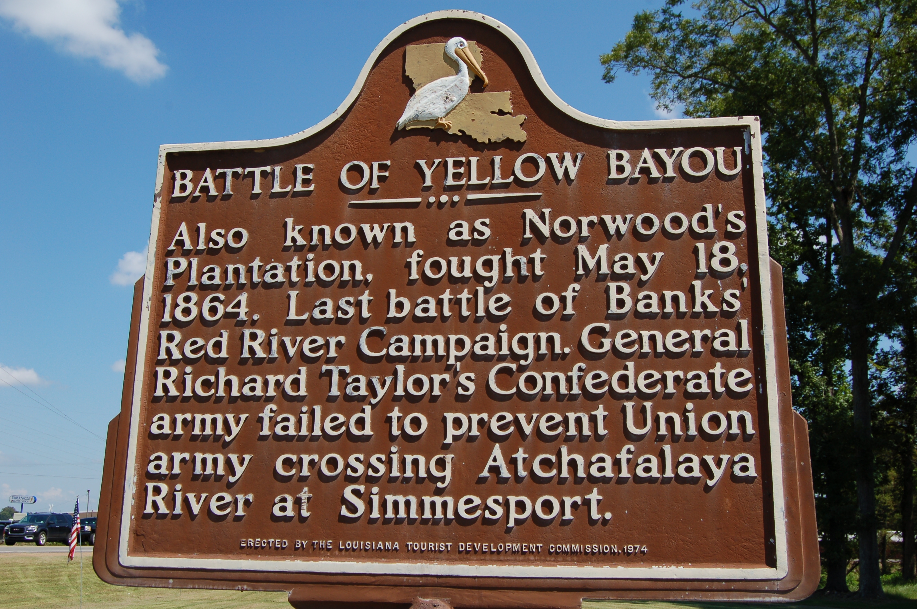 Battle Of Yellow Bayou Marker