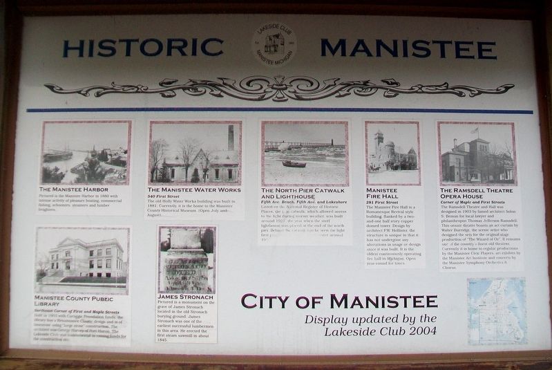 Historic Manistee Marker (Side A) image. Click for full size.