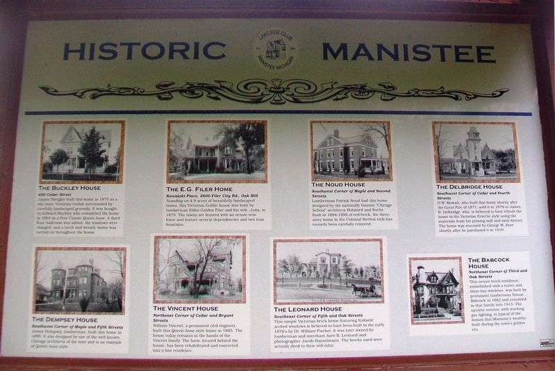 Historic Manistee Marker (Side B) image. Click for full size.